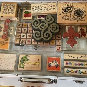 Wooden Stamp Set of 52- floral, nature, stars, hearts, fruit, animal